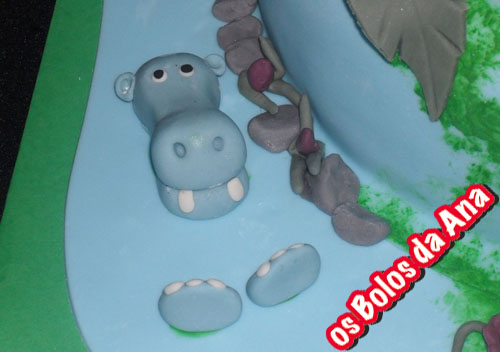 Bolo animais na selva Bolo personalizado hipopotamo