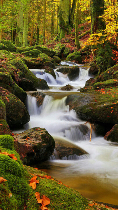 Um riacho no meio da floresta. imagem faz parte do rol de imagens fornecido com SO