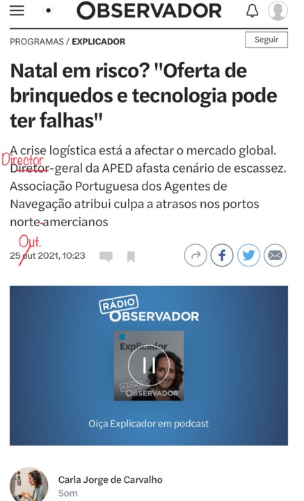 Carla de Carvalho, «Natal em risco…», Observidor (isso mesmo), 25/X/21