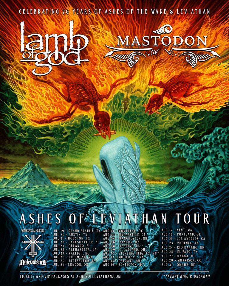 LAMB OF GOD e MASTODON anunciam «Ashe of Leviathan» nos Estados Unidos Metal Global