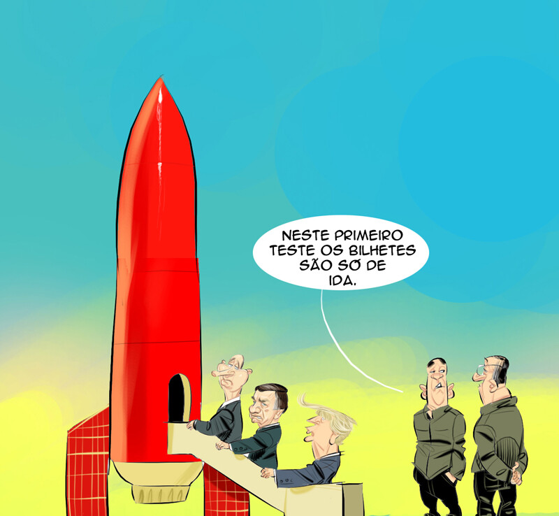 Ida à lua - HenriCartoon