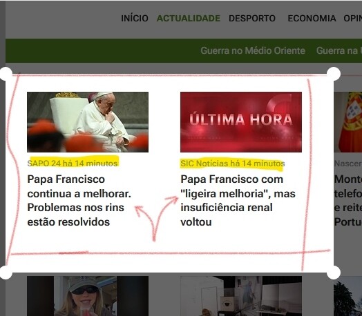 Actualidade, Sapo (26/II/25 a 1⁄4 para as seis da tarde)