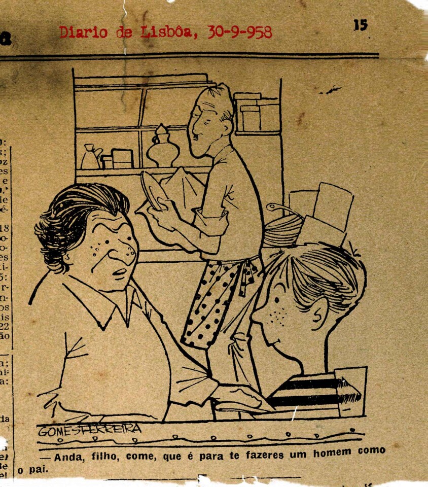 «Anda filho, come, que é para te fazeres um homem como o pai», Diario de Lisbôa, 30/IX/58.